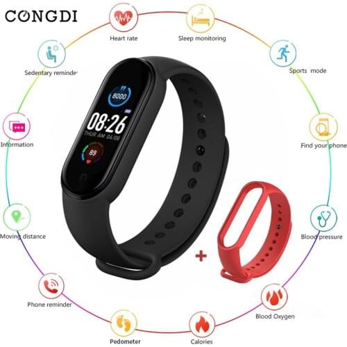 M5 Smart Watch Bluetooth Fitness Tracker Pedometer Heart Rate Monitor Call Reminder Blood Pressure Smartband for IOS Android