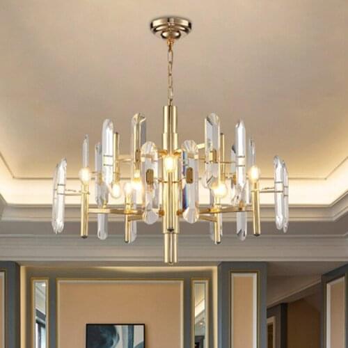 Northern Europe Post Modern Hanging Lights Simple Creative Restaurant Lamp Fashion Crystal Villa Living Room Pendant Lamps