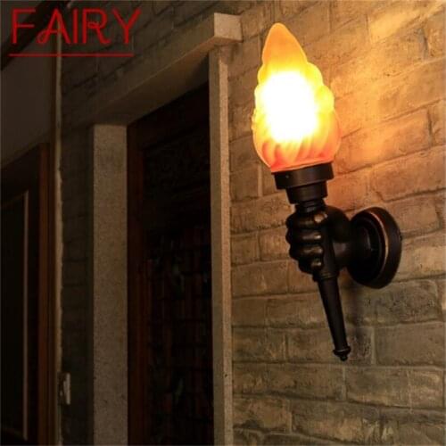 FAIRY Outdoor Wall Sconces Lamp Classical Torch Light Creative LED Waterproof for Home Decorative