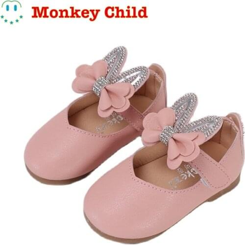 Girls Shoes Butterfly Knot Flats Baby Rhinestone Mary Janes Shoes Little Girl Toddler Shoes Rabbit Ear Princess Shoes 0-4T fairy