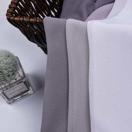 Chiffon Textile Tull Fabric Pure Color Semi-transparent Window Screening for Living Room and Bedroom
