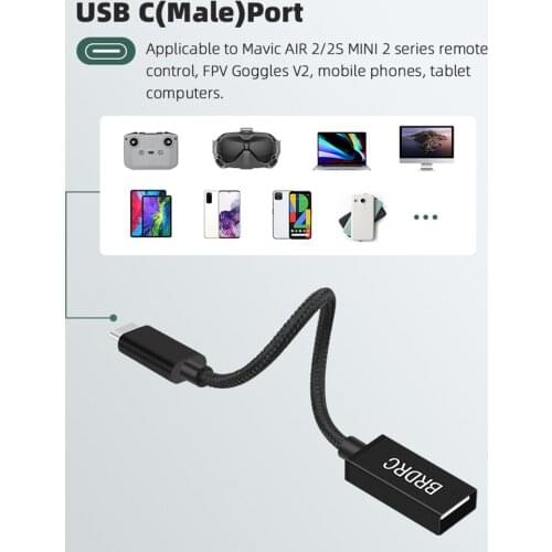 USB OTG Adapter Data Cable for DJI Air 2S/Mavic Air 2/Mini 2 FPV Goggles Connector Mobile Phone Tablet Drone Accessories
