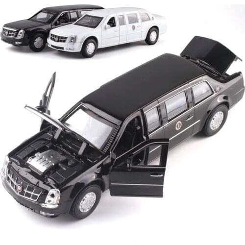 High quality 1:32 Cadillac DTS president car model,simulation die-cast sound and light pull back collection model,free shipping
