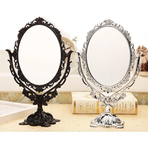 High Quality Vintage Makeup Mirror Desktop Rotatable Mirror with Butterfly Rose Vines Decor Tool EK-New Fastshipping