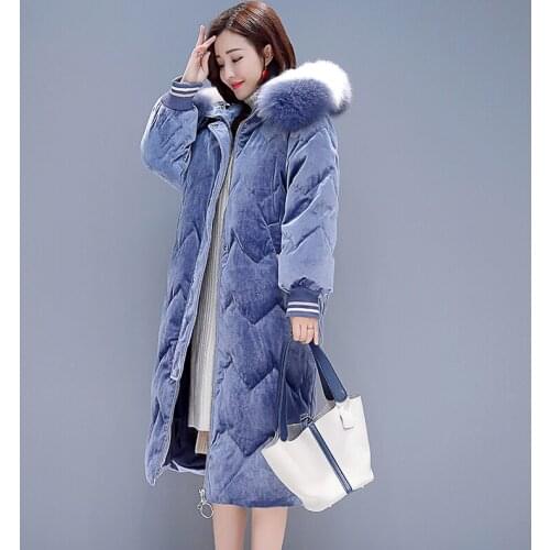 Winter Coat Female 2021 Hooded Long Warm Thick Jacket Women Big Fur Collar Parkas Womens Jackets Casaco Feminino Inverno Gxy144