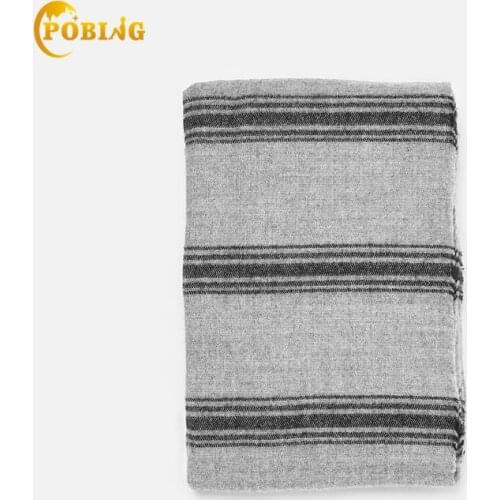 POBING 2018 Winter Cashmere Scarf Women Za Striped Scarves Solid Shawl Wraps Unisex Basic Blanket Pashmina Lady Cape Long Stoles