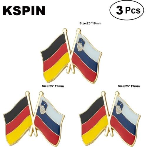 Germany Slovenia Frendship Flag Brooches Lapel Pin Flag badge Brooch Pins Badges