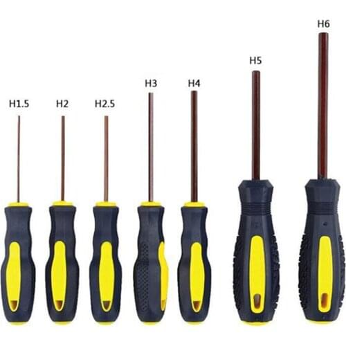 1pc 1.5mm-6mm Flat Head Hexagon Screwdriver S2 Stell Hex Key Screw-driver Magnetic Allen Bolt Driver Hand Tools