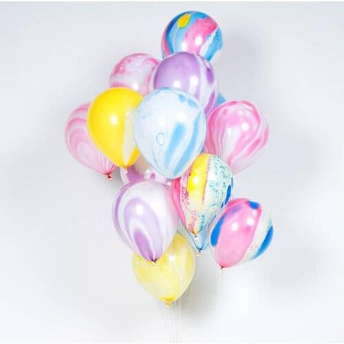 15PCS/Lot 12inch Colorful Agate Balloon For Home Wedding Kids Birthday Party Decor Baby Birthday Anniversary Valentines Day