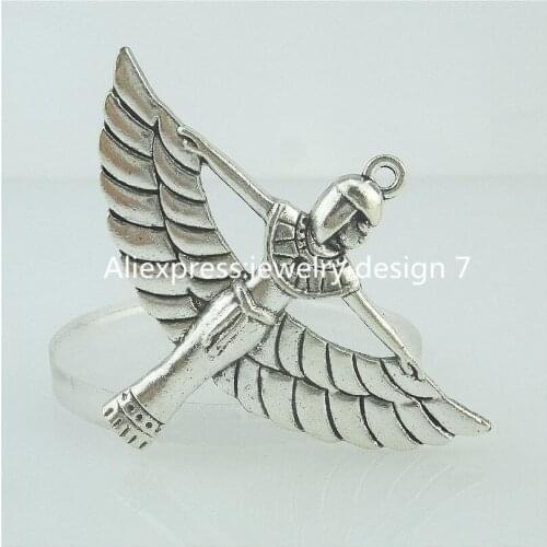 15326 5PCS Alloy Antique Silver Vintage Egyptian Pharaonic Winged ISIS Pendant