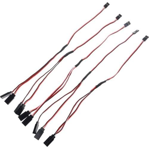 5pcs Y Style Servo Extension Cord Lead Wire Cable Female Futaba Plug + JR Plug Can Suit for All Connection Male Battery 300mm