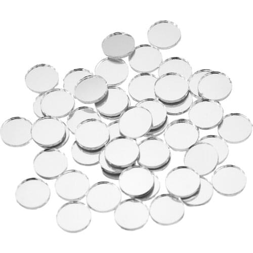 50pcs/lot Round Mini Mosaic Tiles Glass Mirror Self-Adhesive Sticker For Wall Bathroom DIY Home Decoration Crafts