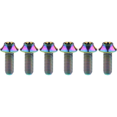 6Pcs M6*16 20mm Titanium Ti Alloy Bolt Button Torx Head M6X16 20mm V Brake Fixing for Motorcycle Housing Screw Parts Accessory