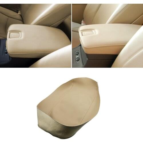 Beige Center Armrest Leather Cover For Lexus ES350 2007 2008 2009 Car Central Armrest Box Panel Skin Cover Sticker Trim
