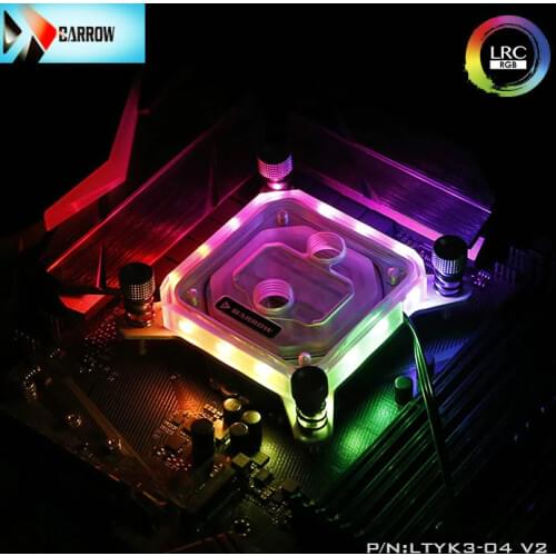 Suitable for Intel slot LGA115X 1150 1151 1155 1156 5v 3pin white black Barrow CPU water cooling block LTYK3-04 V2 water cooling