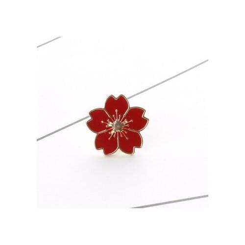 Korean Fashion New Collar Pin Wind Girl Beautiful Cherry Blossom Uniform Drop Oil Badge Small Flower Brooch Wholesale Sales