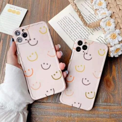 Korean Grafitti Smiley Face Phone Case For iPhone 11 Pro Max XR X XS Max 7 8 Plus SE2 Soft TPU Back Cover