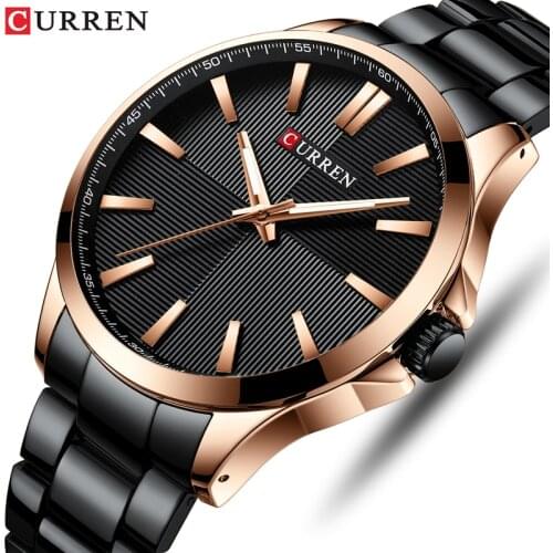 CURREN Men Analog Quartz Watch Fashion Luxury Business Watches Mens Simple Casual Stainless Steel Wristwatch Relogio Masculino