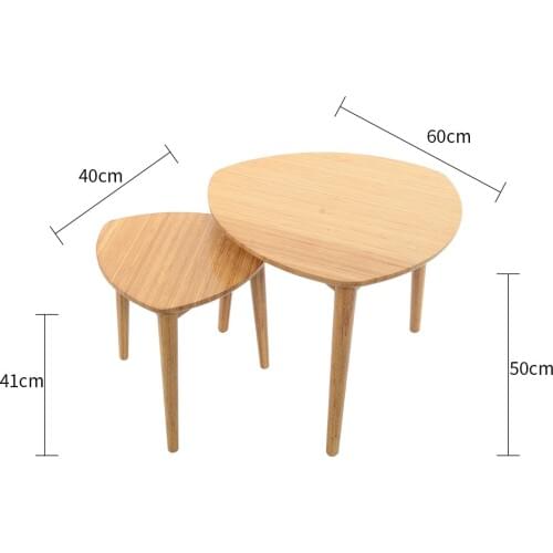 Eco-friendly Bamboo Creative Heart-shaped Coffee Table Living room round tea table Side tables