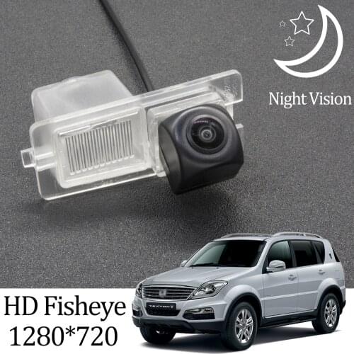 Owtosin HD 1280*720 Fisheye Rear View Camera For Ssangyong Rexton/Kyron Car Vehicle Reverse Parking Accessories