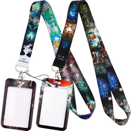 LB1654 Alice in Wonderland Lanyard for Key Neck Strap lanyards id badge holder Key Chain Key Holder Key Rings Accessories Gifts