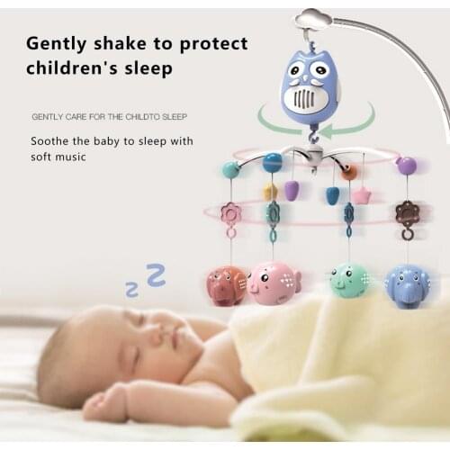 Baby Crib Remote Mobiles Rattles Music Educational Toys Rotating Bed Bell Toy Holder Rotation Carousel Cots 0-12M Newborns