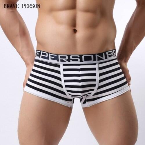 Brave Person Brand Sexy Men Striped Boxer Shorts Men Underwear Comfortable Panties Mens Underwear Boxers Boxershorts Men 2019