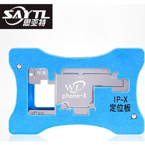 SAYTL BGA Reballing Stencil Kit for iPhone X Motherboard Middle Layer Planting Tin Template Reballing Plate Soldering Net