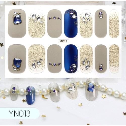 14tips/sheet Marble 5D Glitter Element Nail Art Stickers Full Cover Adhesive Nail Wraps DIY Salon Manicure Decoration
