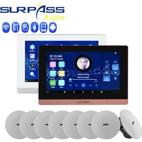 Touch Screen WiFi Bluetooth In Wall Amplifier Android 5.1 Fm PA Ceiling Speaker Audio Kit HiFi Home Stereo Sound Theater System