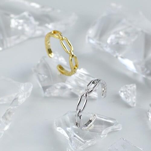 New Hot selling Europe & American 925 silver personalized chain open adjustable ring for women Party & birthday DIY jewelry gift