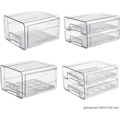 P8DE Refrigerator Organizer Clear Fruit Food Jars Storage Box Vegatable Meat Freezer Cabinet Kitchen Drawer Accessories Box