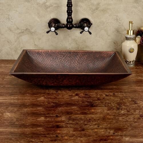 Handmade Basin Antique Copper Classical Bronze Basin Counter Wash Basin Bronze Copper Sink Brass Basin Square