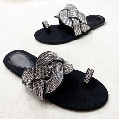 Summer Women Sandals Fashion Rhinestone Ladies Hollow Out Sandals Plus Size Shoes Women Casual Comfort Sandals Ladies Footwear