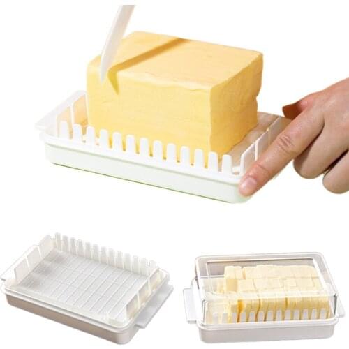 Cheese slicer butter fruit split evenly refrigerator storage box environmental protection resin cover fresh kitchen gadgets 2021