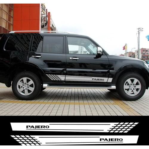 2pcs Car Long Side Stickers Vinyl Auto Racing For Mitsubishi Pajero Styling Personalized Decals Car Styling Tuning Accessories