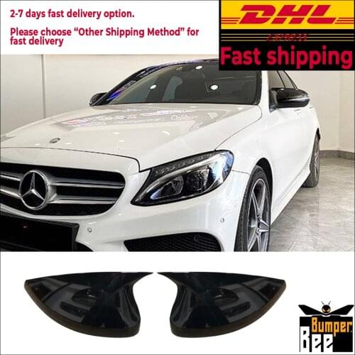 Mirror Cover For Mercedes W 205 C Class 2014 2015 2016 2017 2018 2019 2020 Accessory Bright Black BAT BATMAN Case CAR Shield