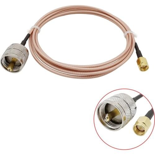 1-20M SMA to UHF Plug RG316D RF Coaxial Cable Connector SMA Male to UHF SO239 PL259 Male RG316D Double Shield Coax Cable Adapter