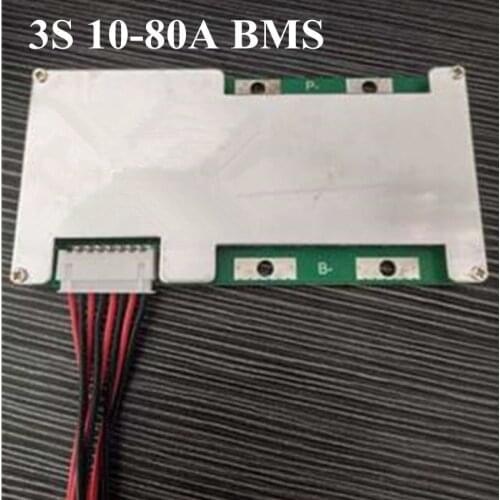 1pcs 3.7V 3S 10A BMS Lithium Polymer Ion 12V 30A for 3 Series 24v 60A Battery Pack PMC Protection Board 3s 10-80A Lithium BMS