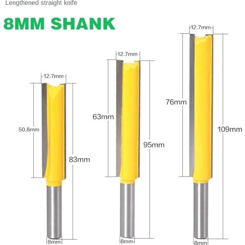 1PC/3PC Straight/Dado Router Bit 3/8" Dia. X 2"X 2-1/2"X 3" Length - 8mm Shank Woodworking cutter Wood Cutting Tool