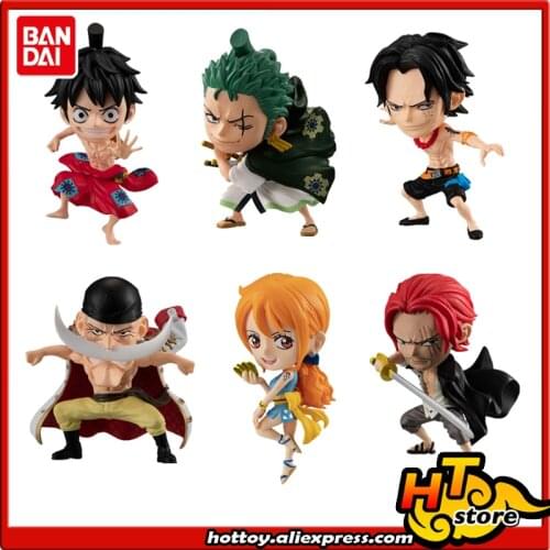 100% Original BANDAI ADVERGE Motion 02 Toy Figure - Full Set 6 Pcs Luffy Zoro Nami Ace Shanks Edward Newgate from "ONE PIECE
