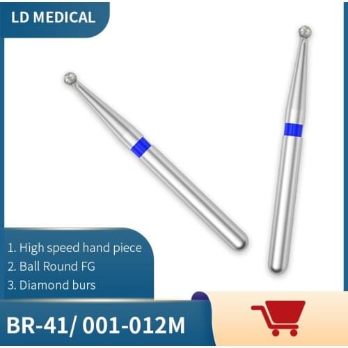 100pcs High Quality Diamond Burs Drill стоматология Dental Ball Round Type Burs dental tools FG 1.6M for Teeth Whitening BR-41