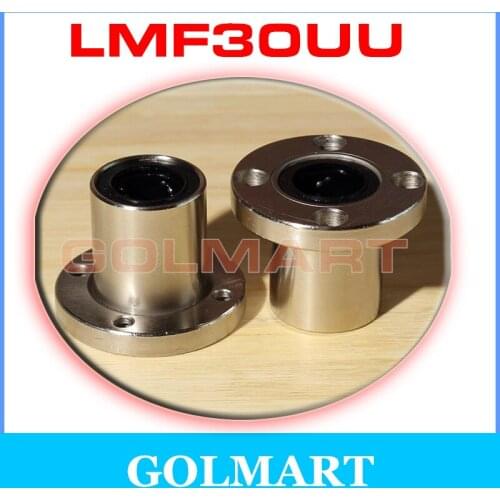 2pcs LMF30UU 30x45x64mm Linear Bush Bushing round flange linear bearings for 30mm hardened round shaf rod RAIL