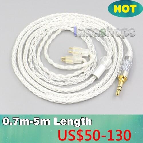 8 Core Silver Plated OCC Earphone Cable For Fitear To Go! 334 private c435 mh334 Jaben 111(F111) MH333 LN006546