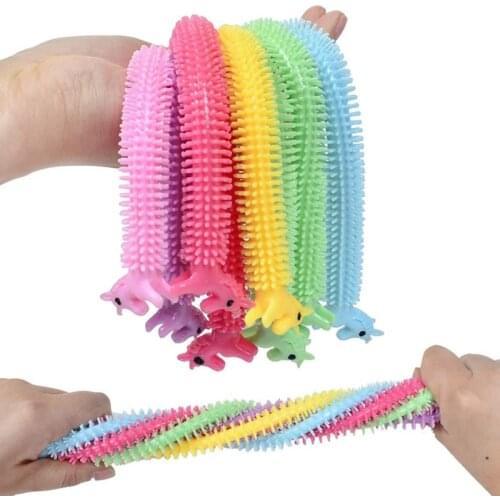 Ainolway 6Pcs Unicorn Stretchy String Fidget Sensory Toy Noodles Fun Therapeutic Stress Anxiety Reliever Toy for Adults and Kids