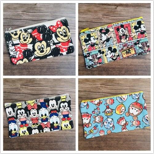 Disney Mickey Marie Cat Stitch Anime Figures Cartoon Product Cosplay Accessories Pen Bag Makeup Storage Unisex Gift