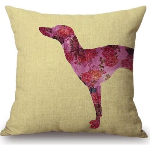 2018 Floral Pattern Animal Cream Pink Dog Blue Rabbit Sofa Throw Pillow Home Decor Cotton Linen Children Room Decoration Cushion