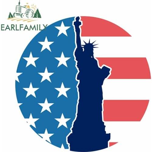EARLFAMILY 13cm x 13cm for Statue of Liberty United States Occlusion Scratch Anime Car Stickers Motorcycle Laptop Trunk RV Decal
