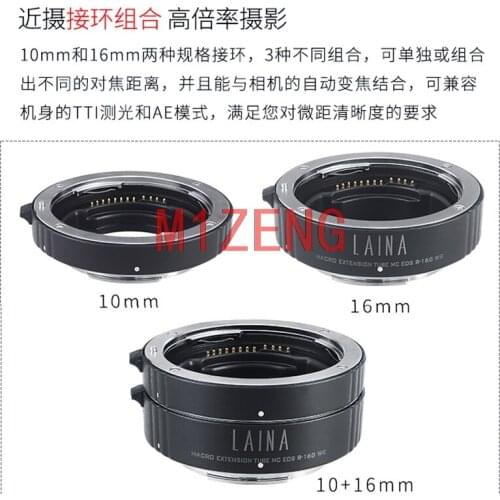 EOSR 10mm+16mm AF Macro Extension Tube ring adapter Metal Auto Focus for canon RF mount EOS-R RP EOSR camera