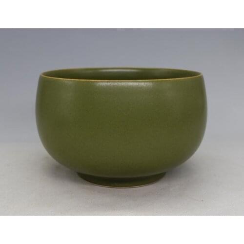 Antique QingDynasty porcelain bowl,tea green glaze , Hand painted crafts,Home Decoration,collection & adornment